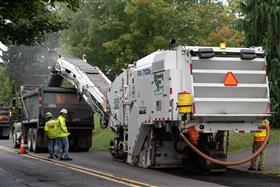 Blooming Glen Contractors: A BGC milling crew works along a roadway in Bucks County, PA. 